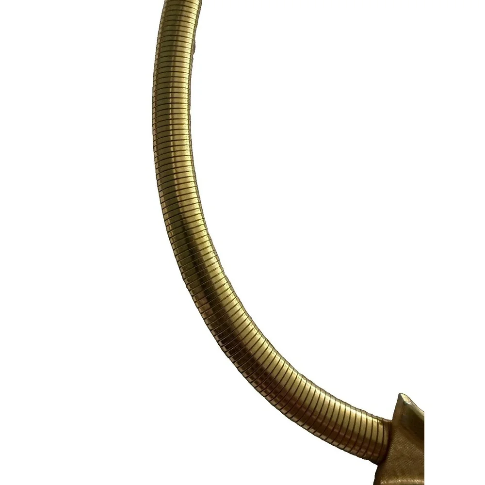 Vintage Woman's Gold Tone Stretch Belt With Clip Buckle Bow Shaped